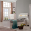 Alicia Bed with Storage Headboard and LED Lights King Single