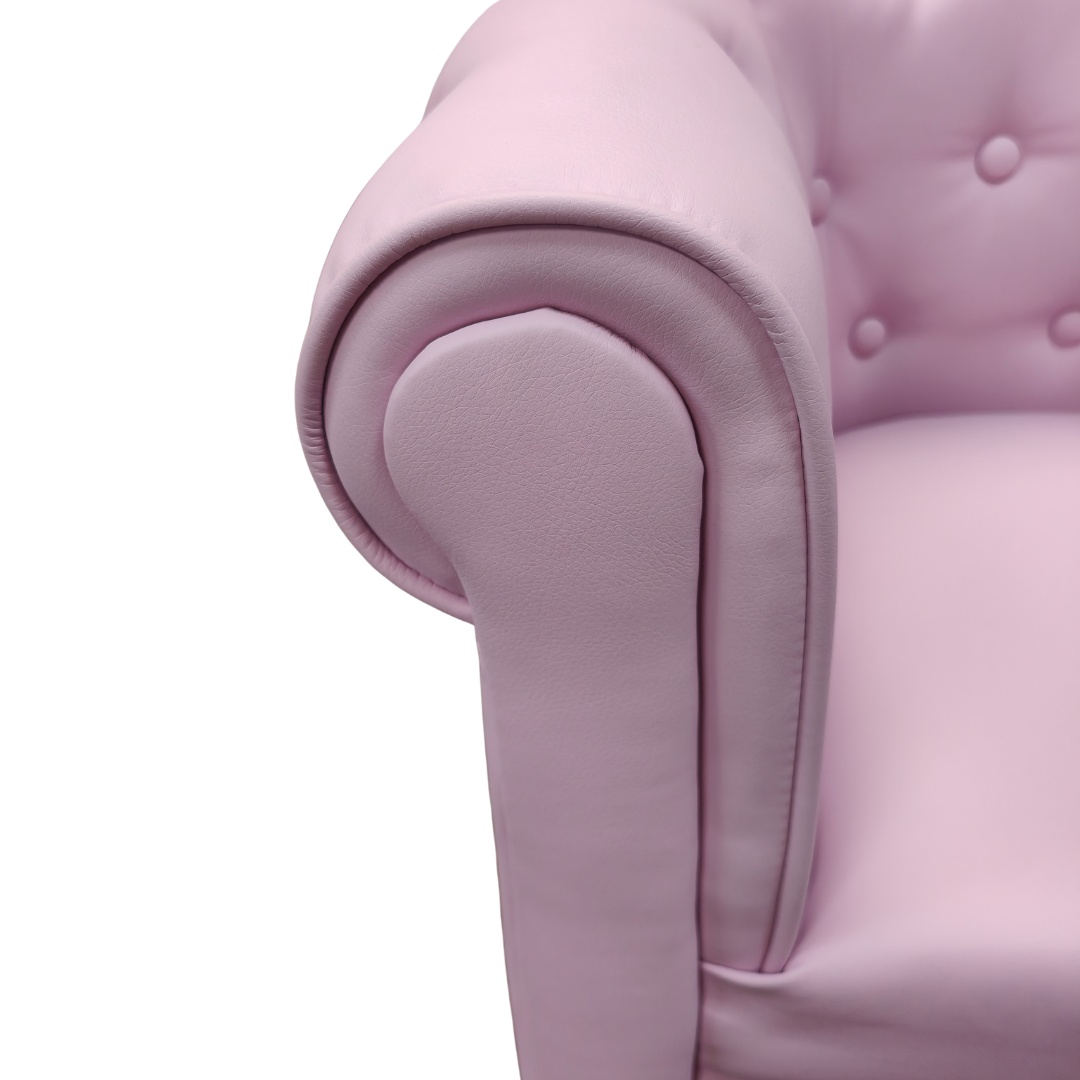 Pink armchair arm
