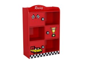 Racing Car Cabinet With 3 Doors Red