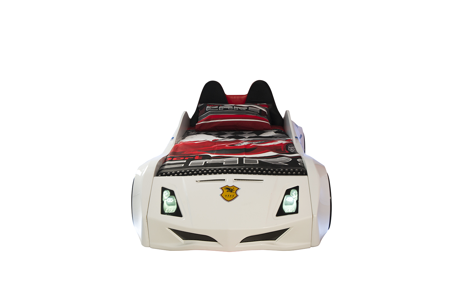 CAT CAR BED WHITE With REAR SEAT (Front View)