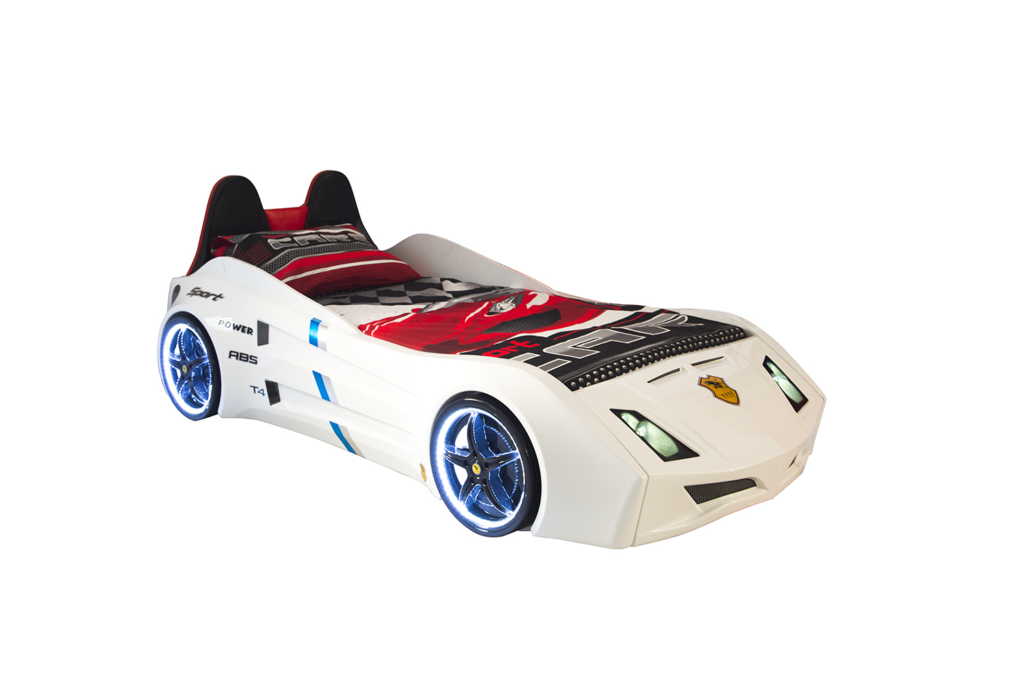 CAT CAR BED WHITE With REAR SEAT