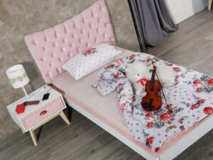 Diana the Ballerina Single Bed with Pink Headboard