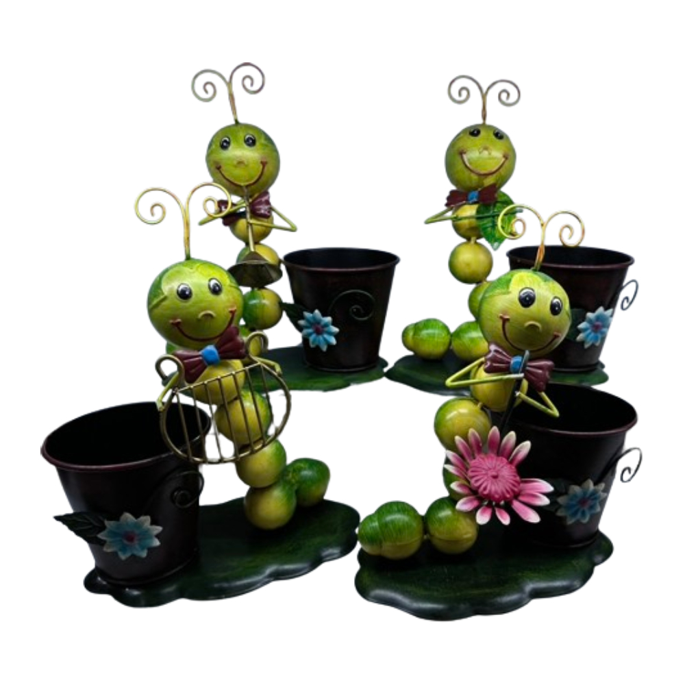 Metal Musical Caterpillar Pot Figurines