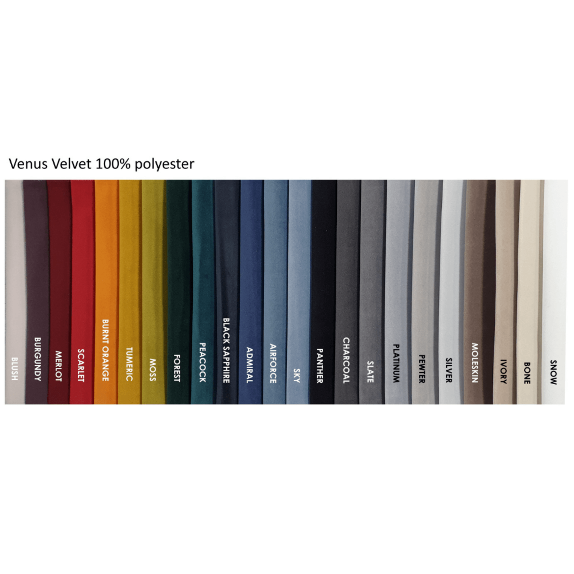 Venus Velvet swatch colours