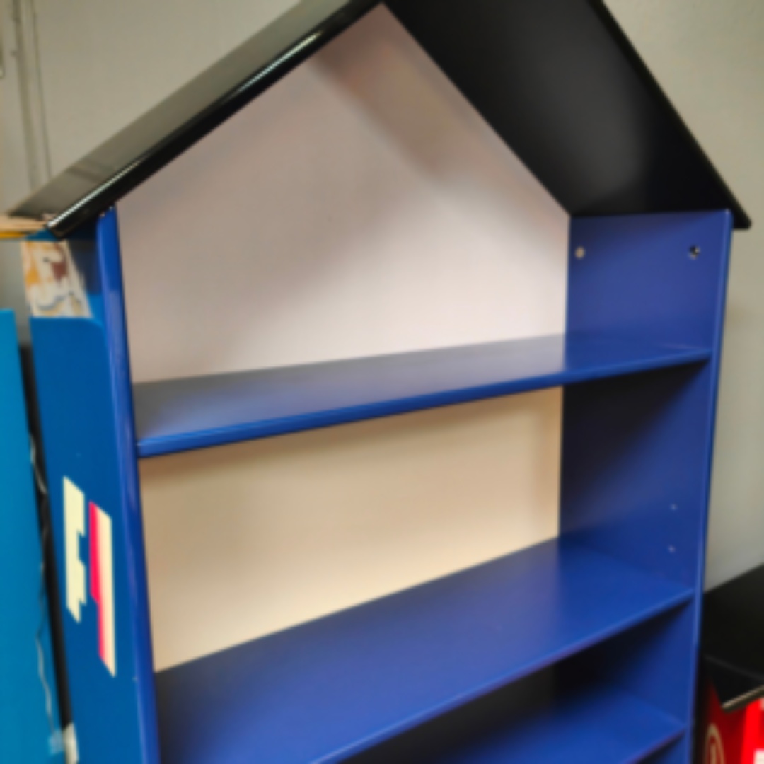 Blue bookcase