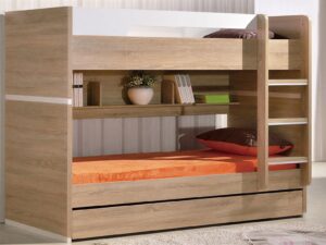 Magic Bunk Bed King Single – a space-saving wooden bunk bed with a pull-out trundle, certified to NZ Safety Standards.