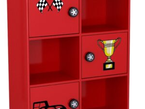 Racing Car Cabinet With 3 Doors Red