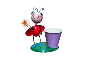 Metal Ladybird Pot - Purple