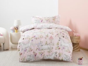 Unicorn Blossom Duvet Cover Single