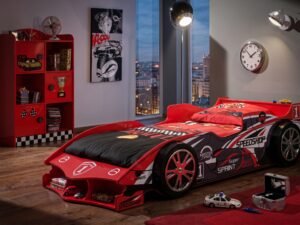 F1 Super Sprint Red Race Car Bed